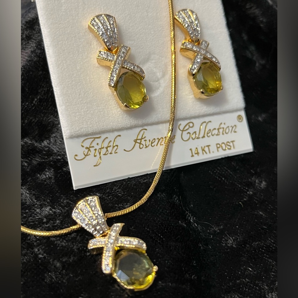 Gold and Olivine Jewelry Set